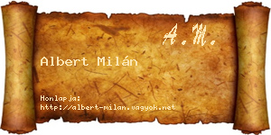 Albert Milán névjegykártya